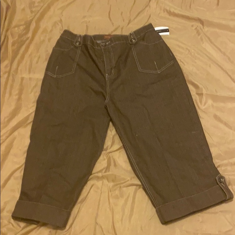 Chocolate denim capris